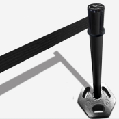 Foto: Tensabarrier afzetpaal met afzetlint Heavy Duty