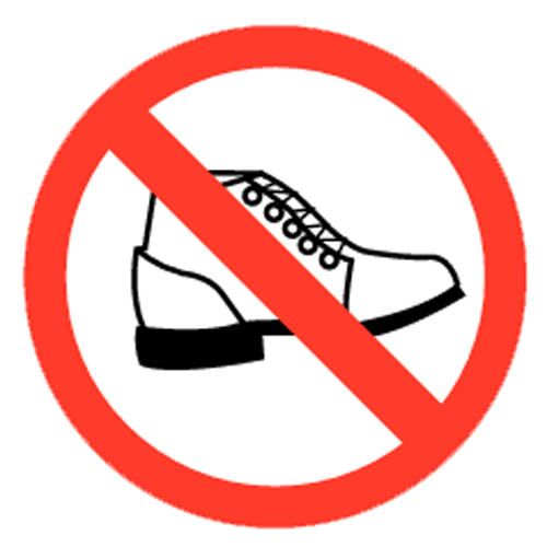 Foto: Verboden voor schoenen