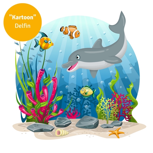 Foto: Decosticker Cartoon, Dolfijn