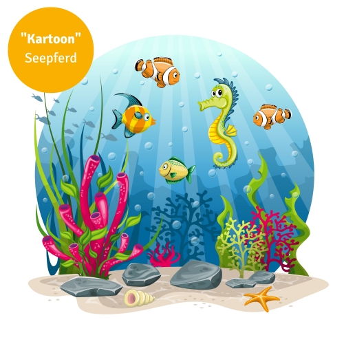 Foto: Decosticker Cartoon, Zeepaardje