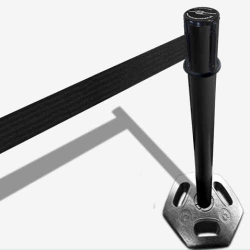 Foto: Tensabarrier afzetpaal met afzetlint Heavy Duty