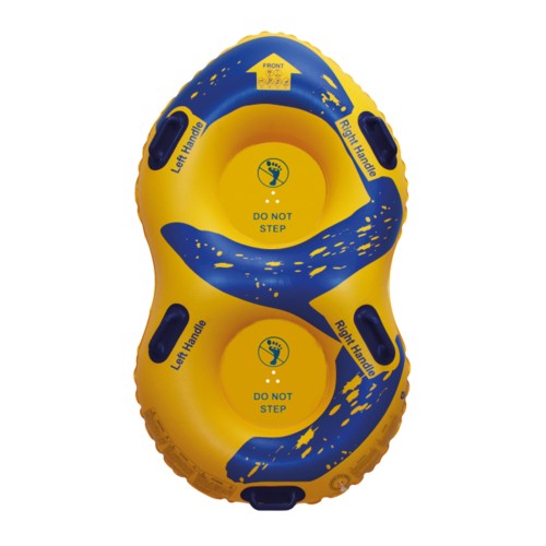 Foto: PVC glijbaanband dubbel geel/blauw 164 x 96 cm met dubbele bodem