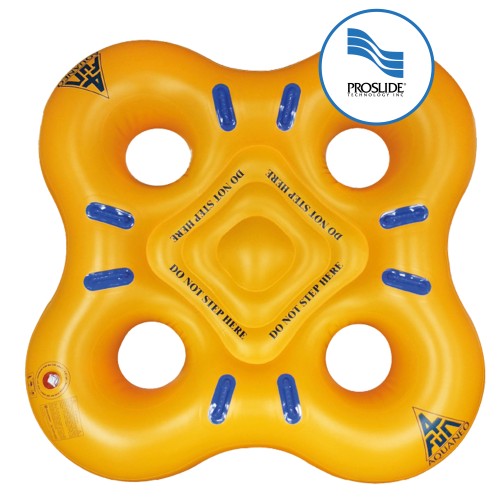 Foto: PVC fun glijbaanband 4pers. geel/blauw 198 cm