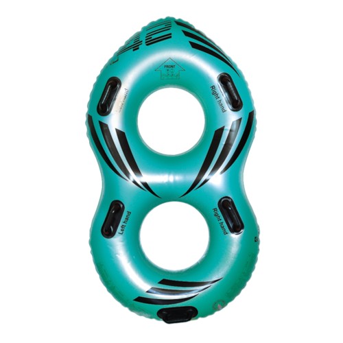 Foto: PVC glijbaanband dubbel pro turquoise/zwart 164 x 96 cm